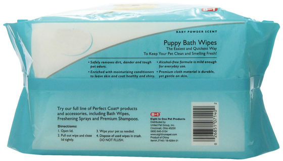 Medicated Antibacterial Dog Wipes Neutural PH Alcohol Free