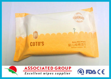 Limpezas 100% molhadas do bebê do algodão nenhuma fragrância nenhum tamanho Resealable do curso da irritação
